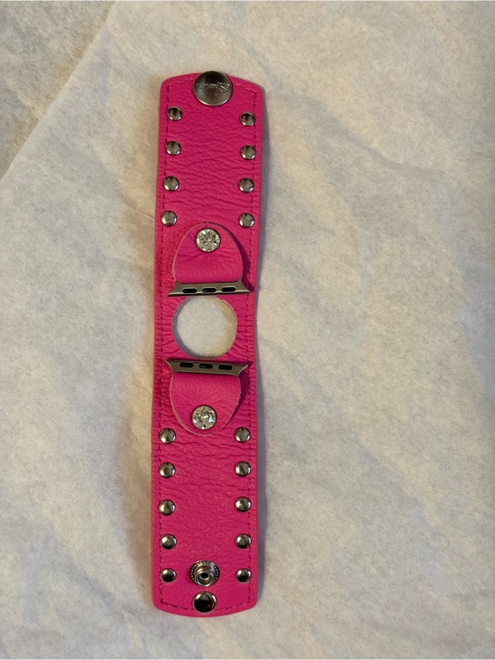 Spark*l bands S/M Hot Pink Stud Muffin Cuff - 42-49mm hardware